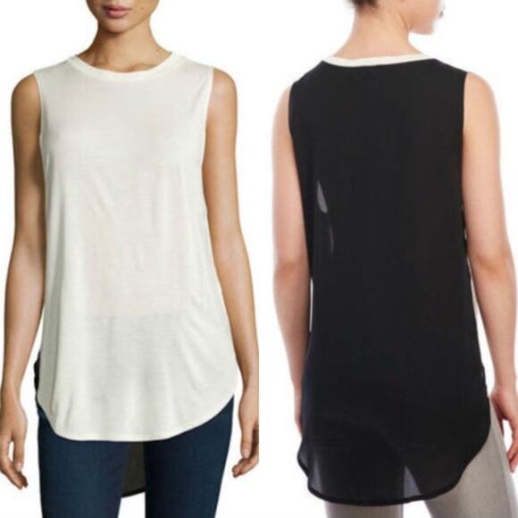 Haute Hippie Two Tone High Low Tank Top - Picture 1 of 7